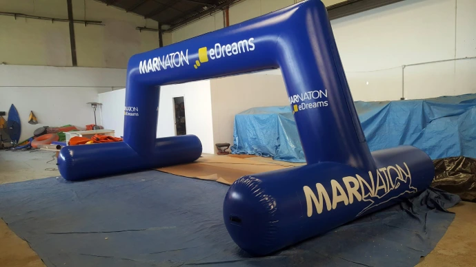 Custom inflatable water arch for events and brand activation by Oxygen Group