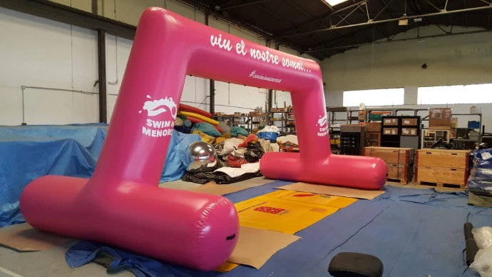 Custom inflatable water arch for events and brand activation by Oxygen Group