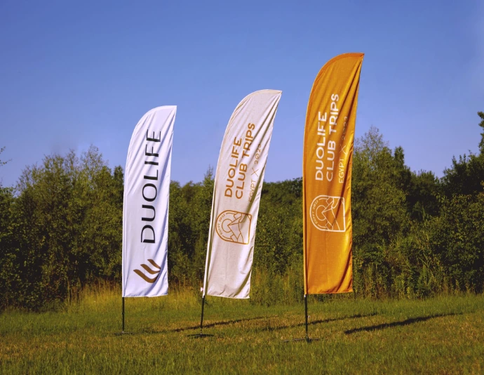 Custom fly banners for events and promotions by Oxygen Group