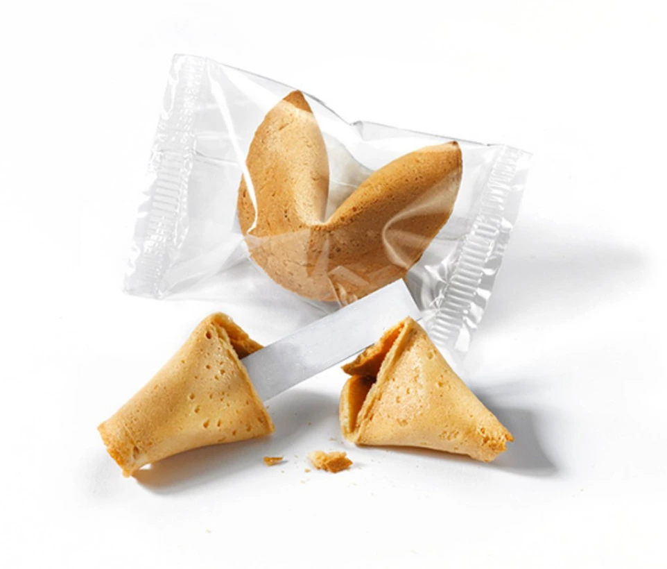 Custom fortune cookies with personalised messages inside and individual packaging