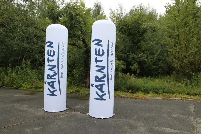 Custom inflatable totem for events and brand activation by Oxygen Group